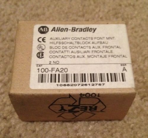 NEW IN BOX ALLEN BRADLEY 100-FA20 AUXILIARY CONTACT