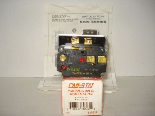 Cam-stat s106-1a-45-75c time delay relay 40&#034; on -75&#034; off spst hvac switch for sale