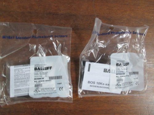 New lot of 2 balluff photoelectric sensor bos00cw blw 18kw-pa-1pp-s4-c for sale