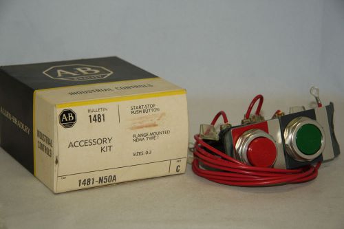 Allen Bradley 1481-N50A Start Stop Push Button Accessory Kit New Sizes 0-3 1481