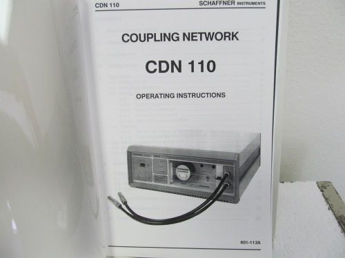 Schaffner CDN 110 Coupling Network Operating Instructions