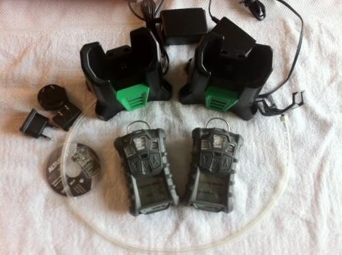 Lot of (2) msa altair 4x multi gas detector monitor + charger for sale