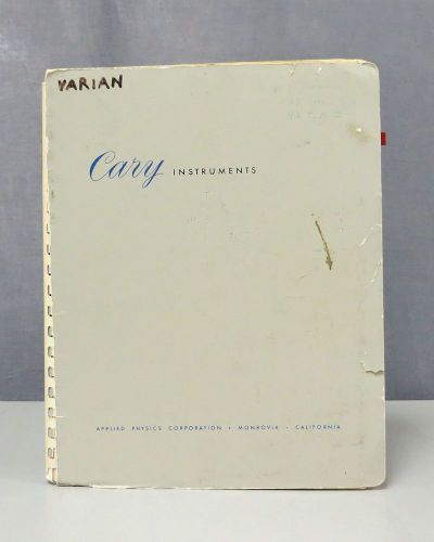 Cary Instruments Diffuse Reflectance Accessory Model 1411 Instruction Manual