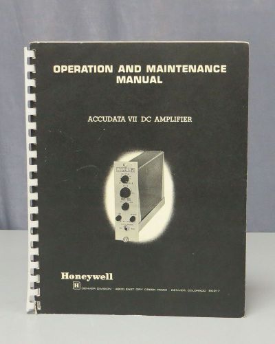 Honeywell Accudata VII DC Amplifier Operation &amp; Maintenance Manual