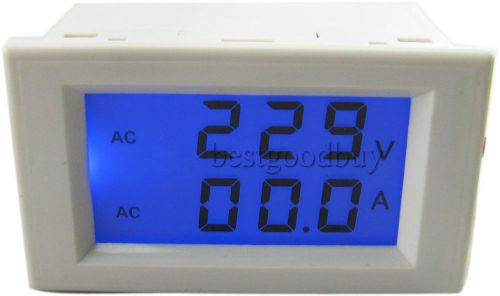 Dual display 80-300V/0.1-100A Digital AC Voltmeter ammeter amp volt panel meter