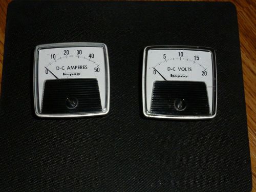 Kepco   dc  panel ammeter 0-50 amps &amp; dc volt meter 0-20 volts  general electric for sale