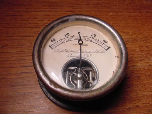 Antique RARE Hoyt Electrical Instruments Works Penacook NH Amperes Meter Ammeter