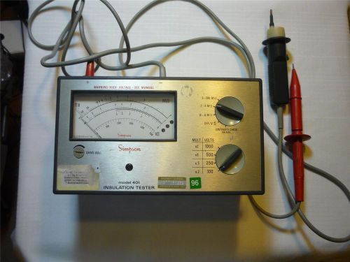 *Working* Simpson Model 401 Portable Insulation Tester 0-200M?