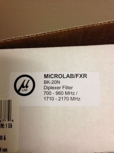 Microlab fxr diplexer filter bk-20n 698-960mhz 1710-2170mhz 50db isolation for sale