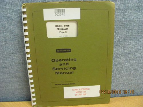 BECKMAN MODEL 605B: Prescaler Plug-In - Operating &amp; Servicing Manual schem 16935