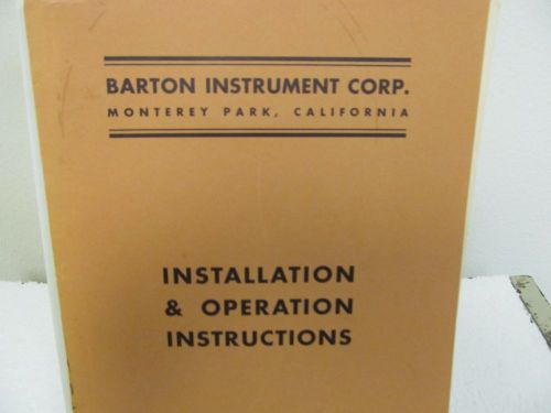 Barton Model 200 Differential Pressure Indicator Instruction Manual w/schematic