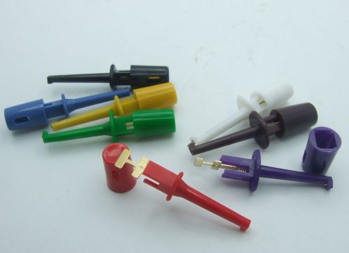 32pcs 8 color test hook clip smd ic smt grabbers test probes for tube testers for sale