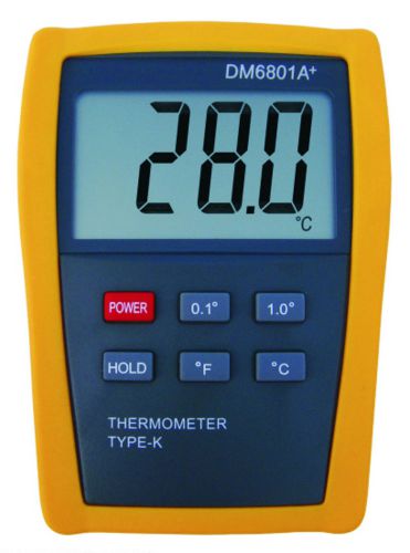 Scientific digital thermometer 1 sensor probe k-type hvac tool temperature 6801 for sale