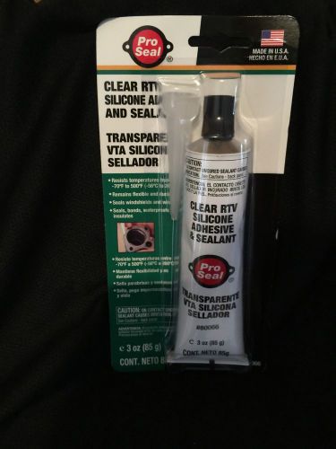 CLEAR RTV SILICONE &amp; SEALANT 3OZ TUBE, 85 GRAMS PROSEAL FROM PACER TECHNOLOGY