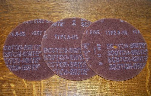 Lot of 3 scotch-brite 8&#034; (203mm) disc very fine floor pads type a-hs for sale