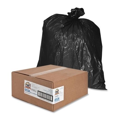 Genuine joe 01534 40-45 gallon heavy-duty trash bags, black - 50-pack for sale