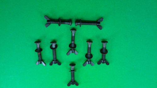 5/16&#034; LARGE ROUND HEAD CARRIAGE BOLTS WITH 8 WING HAND NUTS &amp; 8 WASHERS, COUNT 8