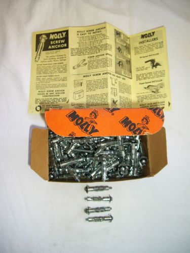 Vintage molly hollow wall fasteners, qty=90, 4 - s, 1/8&#034; to 5/8&#034; wall thickness for sale