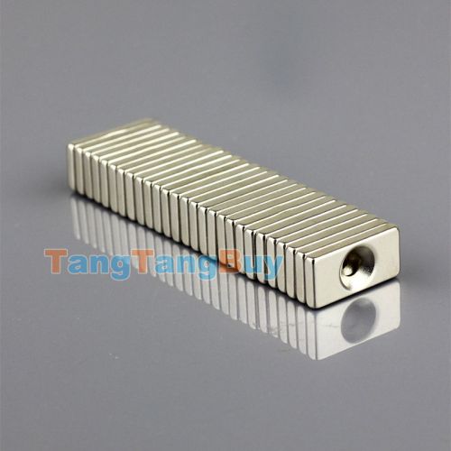 50pcs N35 Grade Strong Block Magnets 20mm*10mm*3mm Hole 4mm Rare Earth Neodymium