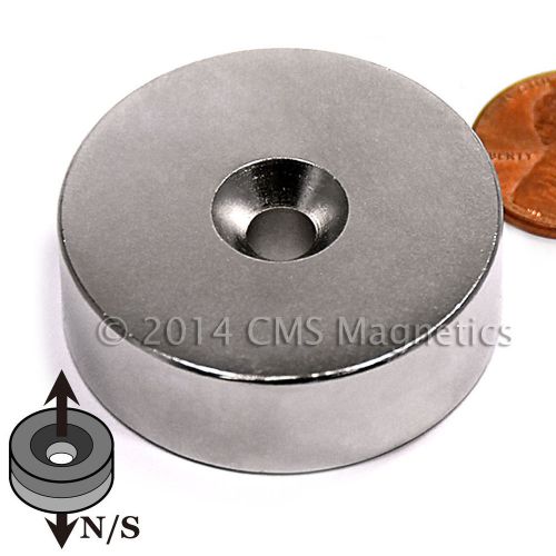 Countersunk Hole Neodymium Magnet N42 Dia 1 1/2 x 1/2&#034; for #12 Screw 100 PC
