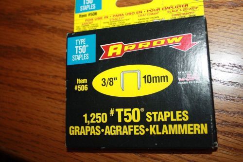 Arrow type t50 staples  - 1250 staples 3/8&#034; 10 mm for sale