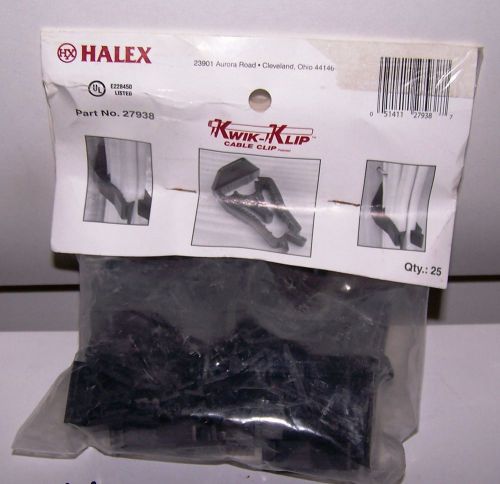 Halex kwik-klip cable clips -qty 25 - nip - part no 27938 for sale