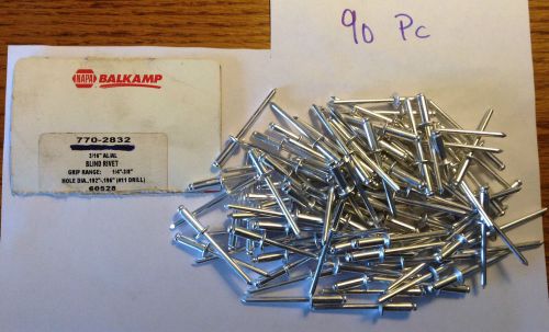 90 Balkamp Aluminum POP Rivets 3/16&#034; dia x 3/8&#034; Max Grip 3/8&#034; Flange #11 Drill