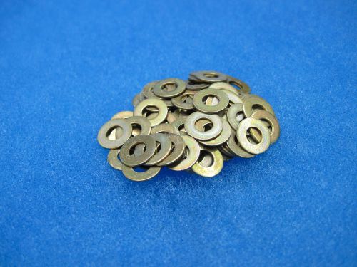 (100) flat washers: #6 (3/8&#034; od x 11/64&#034; id); yellow zinc/cad plated steel for sale