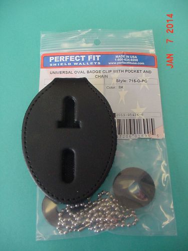 PERFECT FIT CLIP ON BADGE HOLDER SHIELD /Universal LEATHER