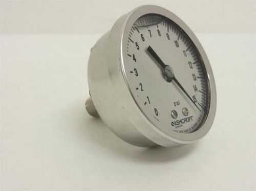 148138 new-no box, ashcroft 251009swl02l15 duralife gauge ss, 0-15psi 1/4 npt for sale