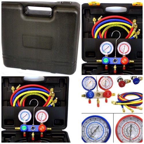 R134a hvac manifold gauge set a/c refrigeration kit ac auto freon manifold kit for sale