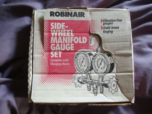 Robinair 2-Way Brass Side-Wheel Manifold Gauge Set w/36&#034; Hoses - 40153