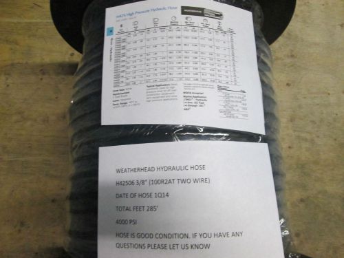 Weatherhead hydraulic hose h42506 100r2at two wire 3/8&#034; 285 feet 4000 psi for sale
