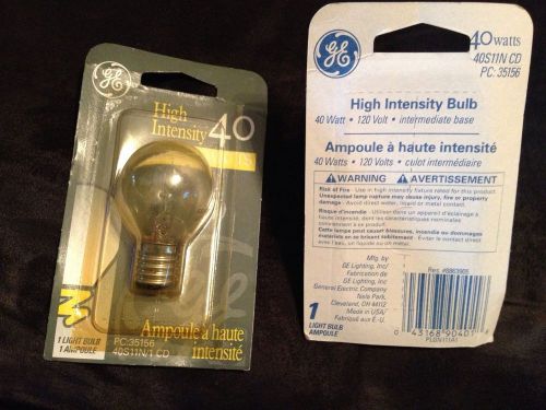 2 high intensity incandes light bulbs 40w 120v 40s11n/1cd 35156 screw base nip for sale