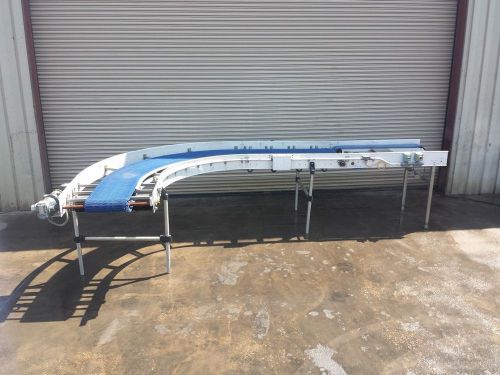 36” conveyor with 90^ curve, case, box, tray, bottling conveyor for sale