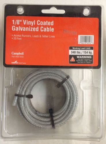 1/8&#034; Vinyl Coated Galvanized Cable 25&#039; Animal Runner Campbell
