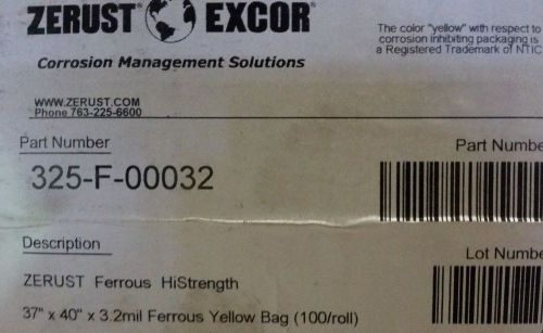 Zerust Excor Ferrous HiStrength 37&#034; x 40&#034; x 3.2ml Yellow Bags 100 per roll