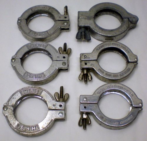 Six various vacuum fitting union clamps klein nw/kf-50 style flanges clamp for sale