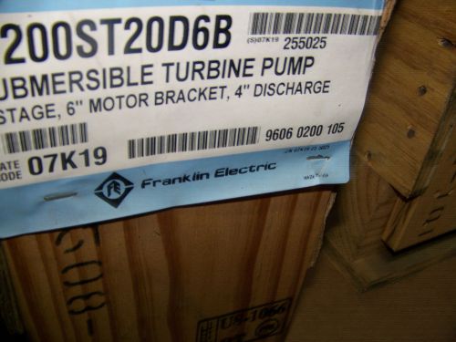 FRANKLIN SUBMERSIBLE TURBINE   PUMPS    FPS ST SERIES 5 STAGE