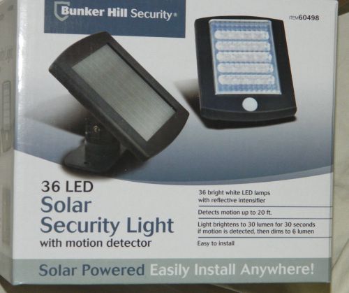 New BUNKER HILL Brand 36 LED Solar Security Light with Motion Detector