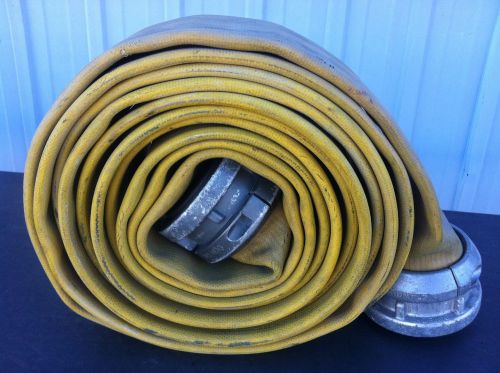 High Volume 4.0&#034; x 25&#039;  Rubber Fire Hose, 400 psi, Red Head, Storz couplings