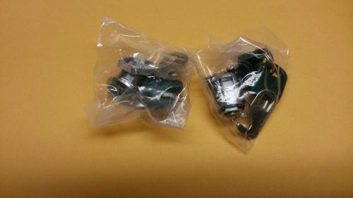 (2) alliance 5/8 cam locks for cabinets, drawers, mail box, etc.. 4 green keys for sale