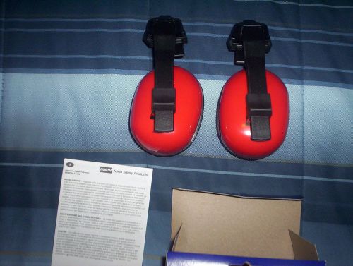 1 PAIR-CAP MOUNTED HEARING PRTECTION-NEW-RED-22 DECIBELS