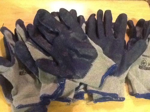 6 PAIRS MED TO LRG SIZE NITRILE DIPPED COTTON KNIT WORKJGLOVES