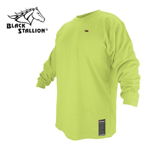Black stallion fr cotton t-shirt - lime green  long sleeve ftl6-lim - small for sale