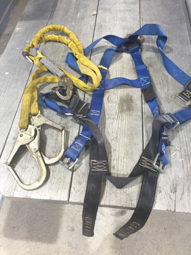 FallTech Safety Harness with 2 Nylon Lanyards Metal Fasteners USED