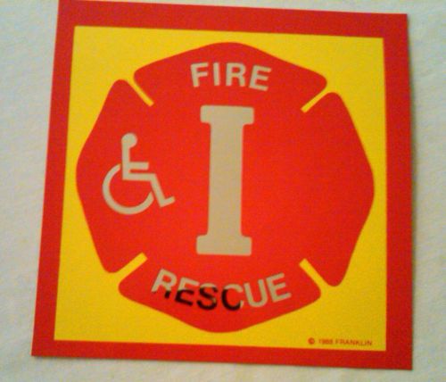 FIRE RESCUE Safety sticker wheelchair red yellow reflective large decal