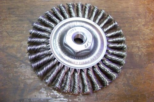New weiler 13137 - 4&#034; .020 stainless steel wire, 1/2&#034;-13 a.h. , root pass brush for sale