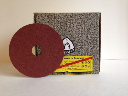 KLINGSPOR CS 561 ALUMINUM OXIDE 4-1/2&#034; FIBRE DISCS 4-1/2&#034; X 7/8&#034; 80 GRIT