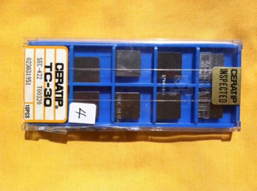 CERATIP TC-30 SEC-422 T00320 PACK OF 10 INSERTS NEW IN BOX